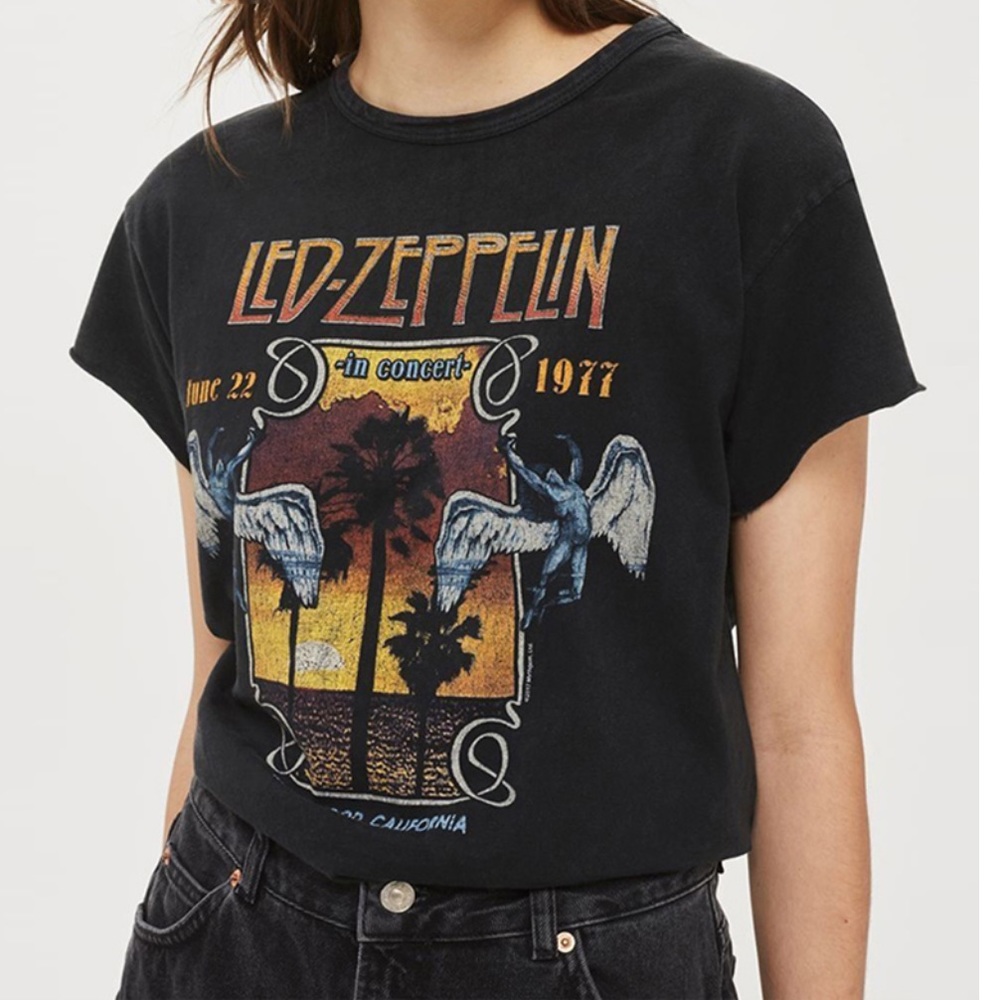 Retro Boho Led Zeppelin Concert 1977 Tee